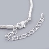 Silver Color Plated Brass European Style Bracelet Making X-PPJ003-S-2