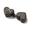 Tartan Pattern Printed Opaque Acrylic European Beads OACR-P038-06A-M-2