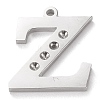 Tarnish Resistant 304 Stainless Steel Letter Pendant Rhinestone Settings LS-STAS-J028-01Z-1