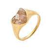 Heart Natural Quartz Crystal Finger Rings RJEW-D303-01G-04-2