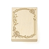 Rectangle Flower Frame Brass Stamp Heads AJEW-M037-04G-04-2