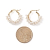 Shell Pearl Beaded Hoop Earrings EJEW-TA00173-4