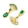Brass Micro Pave Cubic Zirconia Pendants KK-K340-53G-01-2