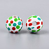 Spray Painted Schima Wood Beads WOOD-T032-36D-2