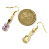 Golden Alloy Enamel Dangle Earrings EJEW-JE05653-02-3