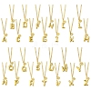 304 Stainless Steel Clear Cubic Zirconia Heart & Letter Pendant Curb Chain Necklaces for Women NJEW-FS00012-27B-4