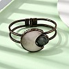 Natural Rose Quartz & Labradorite Bangles for Women BJEW-A043-01R-01-2