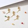 5Pcs Brass Micro Pave Clear Cubic Zirconia Pendants ZIRC-SZ0002-53-3