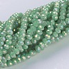 Electroplate Glass Beads Strands GLAA-F077-FR12-1