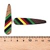 Jamaican Colour Epoxy Resin & Walnut Wood Pendants RESI-N039-122G-3