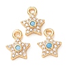 Brass Micro Pave Cubic Zirconia Charms CU-K002-01A-01-1