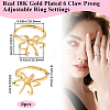 Brass Adjustable Ring Findings KK-BBC0023-69C-2