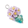 Glass Seed Beaded Flowerpot Pendants PALLOY-MZ00520-04-3