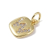 Rack Plating Brass Micro Pave CLear Cubic Zirconia Charms KK-E110-14G-W-2