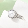 Adjustable Brass Micro Pave Cubic Zirconia Finger Rings CU-CBABA66-06P-3