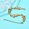 Brass Micro Pave Cubic Zirconia Link Chain Bracelets for Women BJEW-H639-01G-3