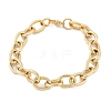 304 Stainless Steel Cable Chain Bracelets for Women Men BJEW-F488-34G-4