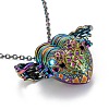 Expanding Alloy Photo Locket Necklace for Women or Men NJEW-A019-01MC-5