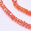 Faceted Rondelle Electroplate AB Color Plated Glass Beads Strands X-EGLA-F003-C20-1