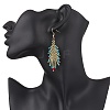 Glass Seed Feather Dangle Earrings EJEW-MZ00569-02-3