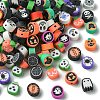 200Pcs 2 Styles Halloween Handmade Polymer Clay Beads CLAY-CJ0001-86-8