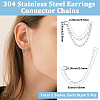 10Pcs 2 Styles Stainless Steel Cartilage Earrings with Dangle Chains AJEW-BBC0001-14-2