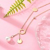 304 Stainless Steel Crystal Rhinestone Round Disc Pendant Necklaces NJEW-A045-03G-1