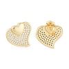 Brass Pave Clear Cubic Zirconia Studs Earring for Women EJEW-S225-06G-01-2