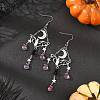 Halloween Stainless Steel Glass Dangle Earrings EJEW-TA00833-1