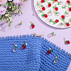 32Pcs Transparent Acrylic Strawberry Pendant Decorations HJEW-HY0001-24-4