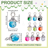 100Pcs 10 Colors Alloy Glass Pendants PALLOY-PH01831-2