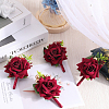 CRASPIRE 4Pcs Silk Brooch AJEW-CP0007-51-3