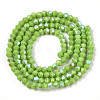 Opaque Solid Color Electroplate Glass Beads Strands EGLA-A039-P2mm-L21-3