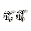 Brass C-Shaped Stud Earrings EJEW-Q391-03AS-2