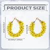 1 Pair Alloy Glass Seed Beads Hoop Earrings EJEW-LP0003-65D-2