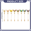 8Pcs Butterfly Brass & Alloy Enamel & Glass Beads Brooches JEWB-GO00005-2