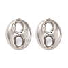 Oval 304 Stainless Steel Stud Earrings EJEW-A125-79B-P-4