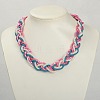 Trendy Braided Iron Chains Jewelry Sets: Matinee Necklaces and Bracelets SJEW-PJS328-1-4