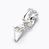Anti-Tarnish Rhodium Plated 925 Sterling Silver Micro Pave Cubic Zirconia Pendant Bails X-STER-P034-43P-3