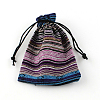 Ethnic Style Cloth Packing Pouches Drawstring Bags X-ABAG-R006-10x14-01D-3