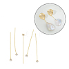 Brass Micro Pave Clear Cubic Zirconia Head Pins KK-M306-09G-02-1