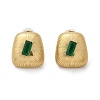 Brass & Glass & Plastic Stud Earrings EJEW-D302-03G-03-2