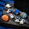 8Pcs 8 Styles Space Astronaut Theme Resin Lapel Pins for Backpack Clothes JEWB-CJ0003-49-6