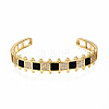 Brass Micro Pave Clear Cubic Zirconia Cuff Bangles BJEW-N302-006A-NF-1