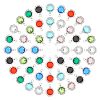 Unicraftale 48Pcs 8 Colors Electroplated Natural Quartz Stainless Steel Faceted Flower Charms STAS-UN0056-90-1