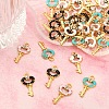 40Pcs 4 Colors Alloy Enamel Pendants ENAM-CJ0002-59-4