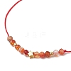Natural Round Carnelian Beads Braided Bead Bracelets for Women BJEW-JB11655-08-3