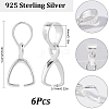 SUNNYCLUE 6Pcs 925 Sterling Silver Pendants Bails STER-SC0001-31-2