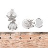 Shell Shape Brass Clear Cubic Zirconia Stud Earrings EJEW-D301-02P-5