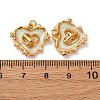 304 Stainless Steel Enamel Pendants STAS-U061-21G-01-3